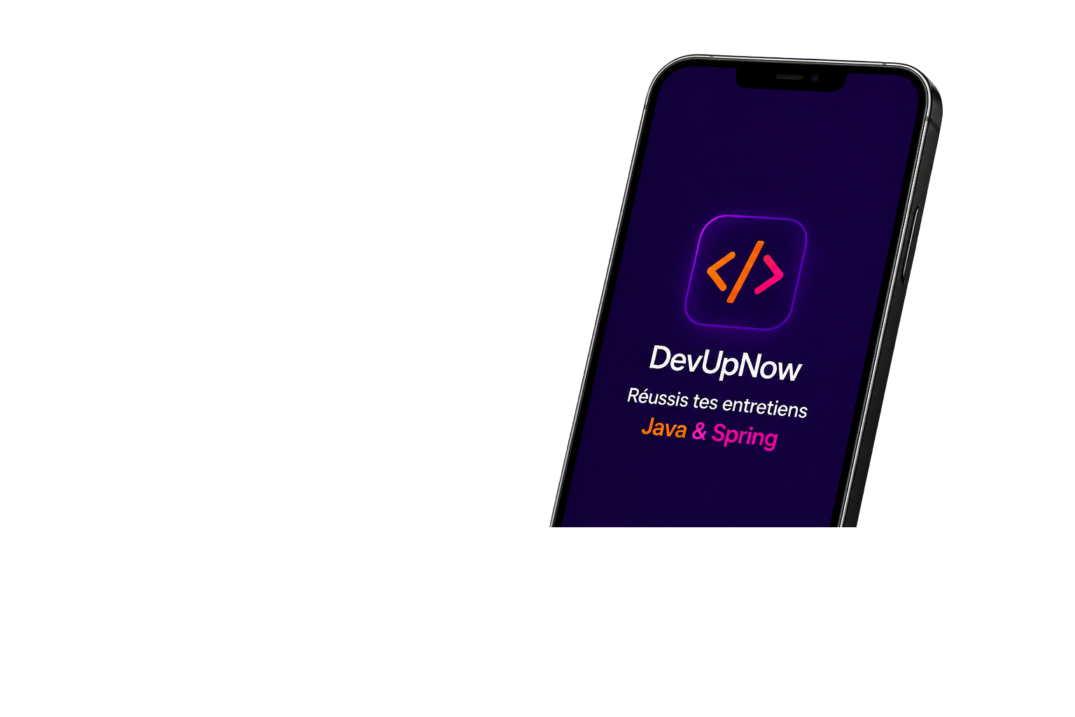DevUpNow application mobile pour entretiens Java Spring